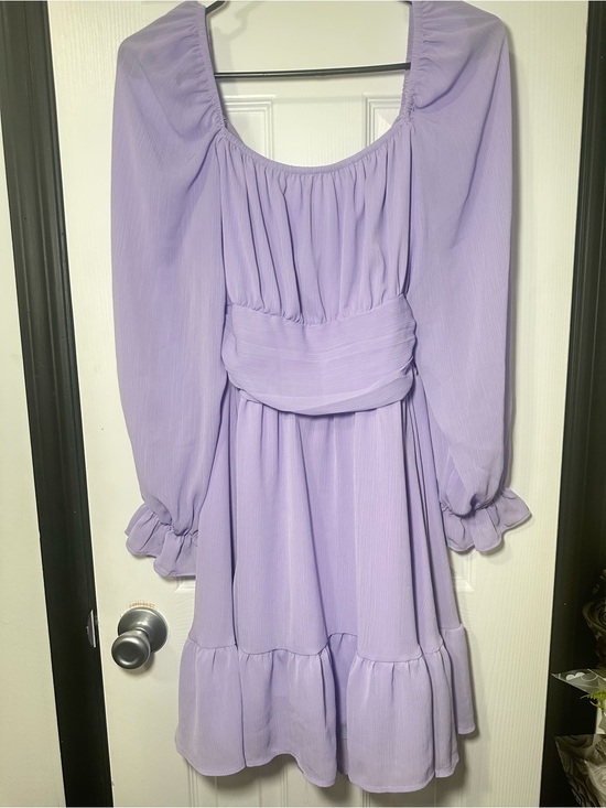Exlura Dresses & Skirts - Lilac Long-Sleeve Mini Dress